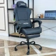 Геймерское кресло DEXON EVI RD-6072 с подставкой для ног, из экокожи, металлическая крестовина, Черный - изображение 2