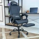 Геймерское кресло DEXON EVI RD-6072 с подставкой для ног, из экокожи, металлическая крестовина, Черный - изображение 4