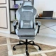 Геймерское кресло DEXON AURA RD-6072 с подставкой для ног, из велюра, металлическая крестовина, Тёмно-серый - изображение 3