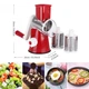 Овочерізка мультислайсер Tabletop Drum Grater Kitchen Master Тертка для овочів і фруктів 3 насадки Red - зображення 3