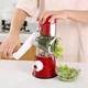 Овочерізка мультислайсер Tabletop Drum Grater Kitchen Master Тертка для овочів і фруктів 3 насадки Red - зображення 6