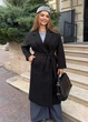 Женское двубортное пальто из шерстяного кашемира с поясом (027156801) Черный 56-58 - изображение 2