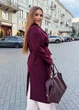 Пальто жіноче двобортне з вовняного кашеміру з поясом (027156801) Винний 52-54 - зображення 6