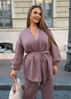 Женский костюм из ангоры с кардиганом на запах и штанами (04425501) Капучино 52-54 - изображение 4