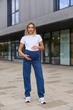 Джинсы прямые для беременных Kestel с регулируемым поясом для будущих мам 6XL (58) Lullababe LB10KS127 синий - изображение 4