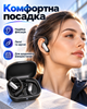 AI наушники переводчик AI-M122 беспроводные Bluetooth 5.49 с мгновенным переводом для путешествий работы и переговоров гарнитура с микрофоном LED-дисплеем зарядным кейсом 500 мАч Type-C черные - изображение 4