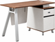Комп'ютерний стіл OfficePro PG-M24B-12A 60х120 см з тумбочкою Горіховий + Світло-сірий - зображення 1
