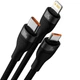 Дата кабель Baseus Flash Series 2 USB to Lightning/Type-C/MicroUSB 100W (1.2m) (CASS03000) Black - зображення 2