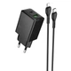 СЗУ Hoco N71 Nuevo PD30W+QC3.0 (1USB-A/1C) + кабель Type-C to Lightning Black - изображение 1