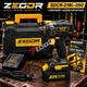 Гайковерт аккумуляторный ударный ZEGOR SDCR-21BL-350 бесщеточный 350 Нм 20 В 4 Ач 1/2" с аккумулятором, зарядным устройством и кейсом - изображение 1