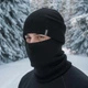 Мужской вязаный комплект 2 в 1: шапка и баф на флисе, универсальный размер (осень/зима), черный - изображение 2
