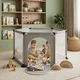 Детский игровой манеж складной 120×100×55 см с 6 месяцев серый - изображение 6