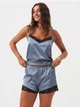 Пижама (майка + шорты) женская атласная BARWA garments 0302/245 S Серая (2113022451090) - изображение 1