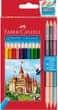 Набір кольорових олівців Faber-Castell Замок +3 Bicolor 18 кольорів 12 шт (7891360595540) - зображення 1
