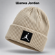 Зимняя мужская шапка Nike Air Jordan для зимы, теплая вязаная шапка найк Джордан с логотипом, универсальный размер One Size бежеый цвет DRE010 - изображение 1