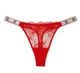 Трусики червоні мереживні стрінги зі стразами Very Sexy Shine (М) Victoria's Secret - изображение 2