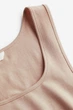Кроп топ из хлопка H&M 1170059003c72 M бежевый (100017424) - изображение 2
