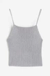 Кроп топ у рубчик H&M 1183573004c72 S сріблястий (100017220) - зображення 1