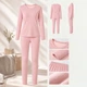 Комплект женского термобелья Lesko 8099 Light pink 3XL антибактериальный мягкий эластичный - изображение 3