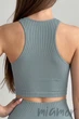 Топ бесшовный в рубчик GIULIA Halter Top Rib FADED DENIM S/M Серо-голубой - изображение 2