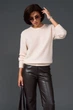 Джемпер павутинка з вовни альпаки та мериноса напівпрозим плетінням Розмір XS-S (42-44) Пудровий - зображення 1