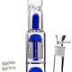 Стеклянный бонг для курения Pushka bomba 38 см Blue с 2 tree перколяторами - изображение 4