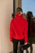 Жіноча тепла в’язана кофта на блискавці з високим коміром ELFBERG QS-26222 42-48 Червоний (2000001161128) - изображение 6