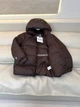 Женская пуховая куртка Max Mara коричневая с капюшоном зимняя, M - изображение 2