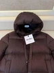 Женская пуховая куртка Max Mara коричневая с капюшоном зимняя, M - изображение 4