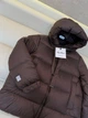 Женская пуховая куртка Max Mara коричневая с капюшоном зимняя, L - изображение 5