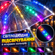 Прозора LED-парасоля від дощу 103 см з ліхтариком для фотосесій різнокольоровим підсвічуванням та міцними карбоновими спицями - зображення 4
