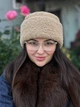 Зимова тепла хутряна шапка TEDDY LUXE з флісом жіноча бежева - зображення 1