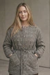 Женское стеганое полупальто из кашемира с поясом 42–52 L-XL, коричнева клітинка - изображение 6