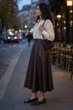 Женская расклешенная юбка миди из экокожи с высокой посадкой 42–52 L-XL, 2000000219745 - изображение 5