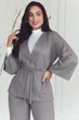 Женская кофта-жакет на запах с поясом и пуговицей 42–52 XXL-3XL - изображение 1