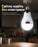 Лампочка акумуляторна світлодіодна 30W LED з гачком для дому дачі кемпінгу аварійного освітлення переносна USB Type-C зарядка - зображення 2