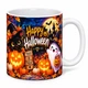 Чашка на Хелловін Halloween 330 мл Chaban_Souvenir — керамічна кружка з принтом відьма, гарбуз, привид, подарунок дівчині та хлопцю WH041 - зображення 1