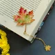 Металева закладка для книг у вигляді листка ''Клен'', закладинка для книги. мл-0045 - зображення 3