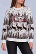 Свитер женский новогодний молочный с узором. M-L (407768) - изображение 1