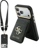 Etui na smartfon Apple iPhone 18 Pro/17 Pro Guess 4G z portfelem i smyczą Magsafe Black (GUBPHUP18LP4SM44CK) - obraz 1