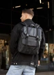 Мужской рюкзак ролл Sambag Loft Zard с клапаном 46х28х13 см экокожа черный - изображение 1