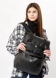 Женский рюкзак ролл Sambag Loft Zard 46x28x13 см экокожа чёрный с клапаном - изображение 6