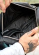 Сумка-бананка через плече Sambag Holster MSH екошкіра чорна з перфорацією 36х14х4 см - зображення 5