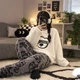 Женская тёплая пижама Lesko Bear Белый + Серый 2XL костюм для дома - изображение 4