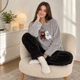 Женская тёплая пижама Lesko Two Bear L костюм для дома - изображение 3