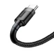 Кабель Baseus Cafule USB to Type-C 60W 3A 1m Black-grey CATKLF-BG1 - зображення 2