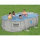 Каркасный бассейн Bestway 56714 овальный 427х250х100, 7250 л, с картриджным фильтром, лестницей, тентом - изображение 4