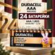 Набор щелочных батареек DURACELL AAA LR03 MN2400 24 шт, напряжение 1,5 В, защита от протекания - изображение 1