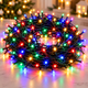 Гирлянда-нить 50 м, 500 LED, черный ПВХ-провод Мульти / Гирлянда мерцающий свет, разноцветная, 220 В/LED-декор - изображение 1