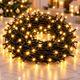 Гирлянда-нить 50 м, 500 LED, черный ПВХ-провод Теплый белый / Гирлянда мерцающий свет, разноцветная, 220 В/LED-декор - изображение 1